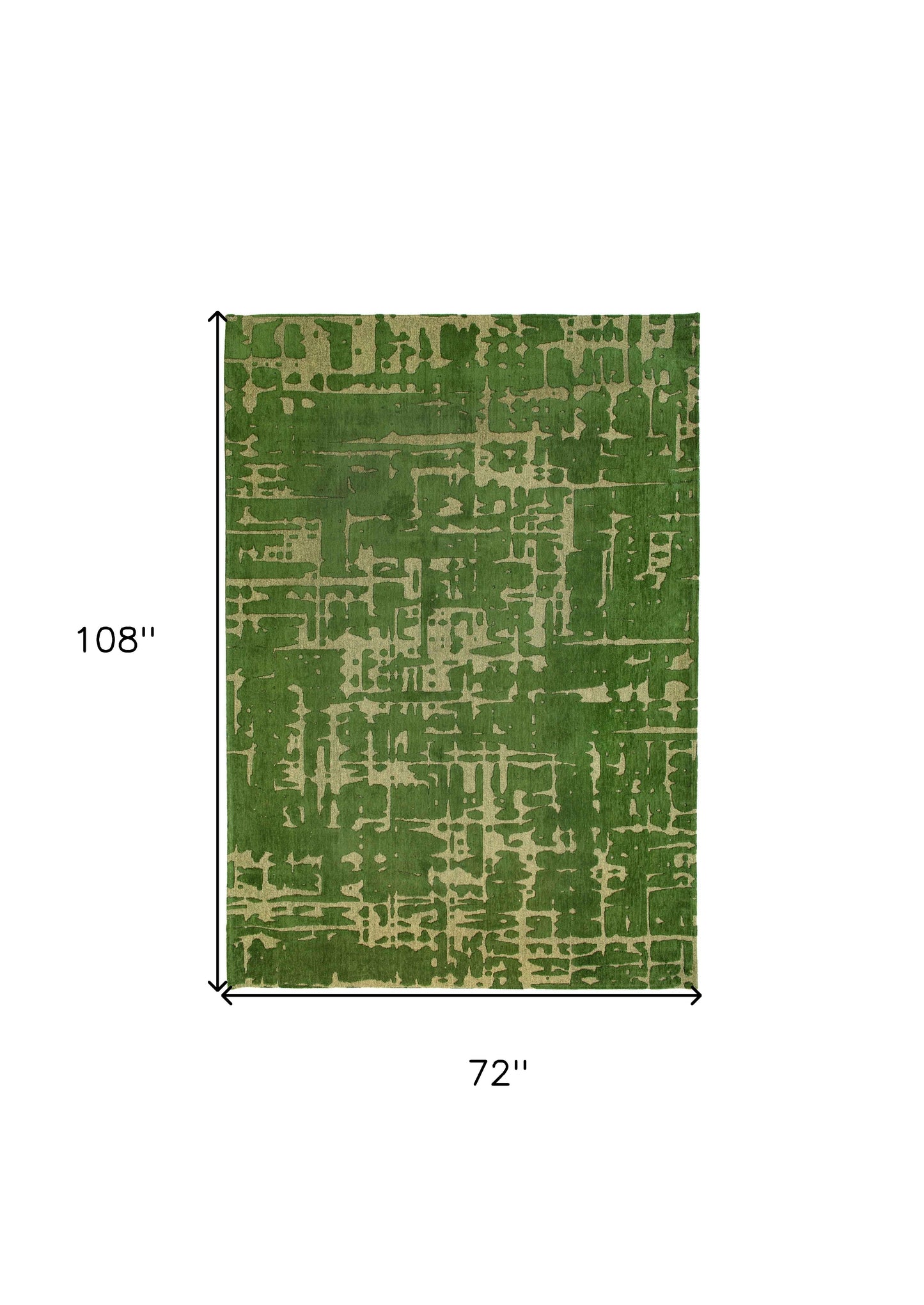 7' x 9' Green Abstract Non Skid Area Rug