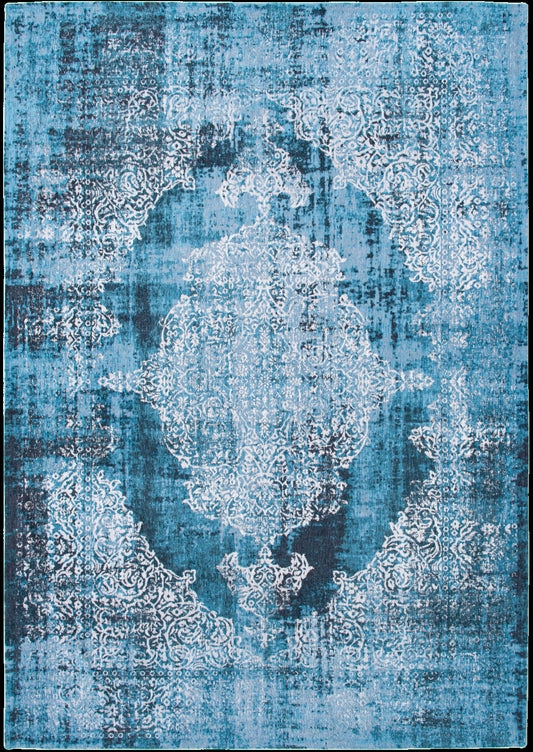3' X 5' Blue and White Oriental Non Skid Area Rug