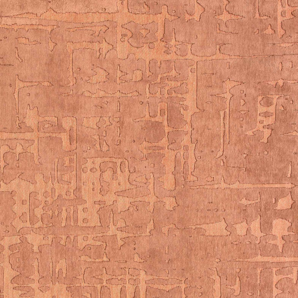 7' x 9' Orange Abstract Non Skid Area Rug
