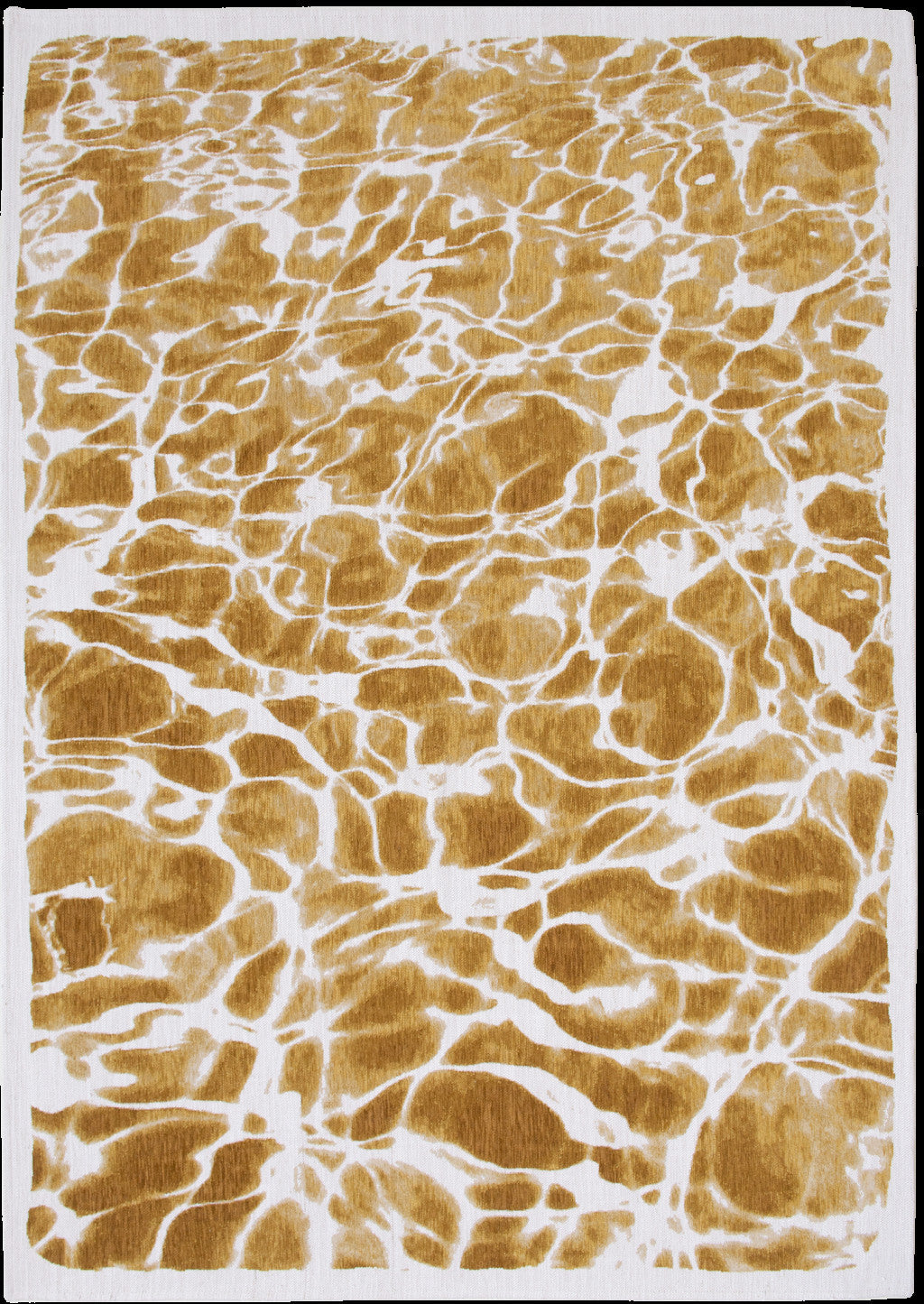 3' X 5' Yellow and Brown Abstract Non Skid Area Rug