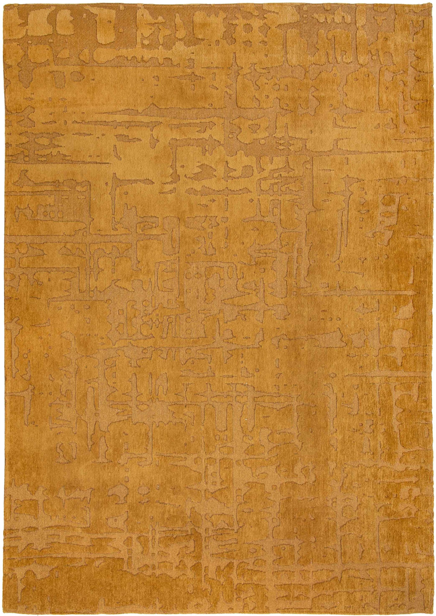 3' X 5' Yellow Abstract Non Skid Area Rug
