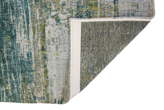 7' x 9' Blue and Green Abstract Non Skid Area Rug
