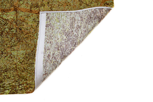 7' x 9' Green and Brown Abstract Non Skid Area Rug