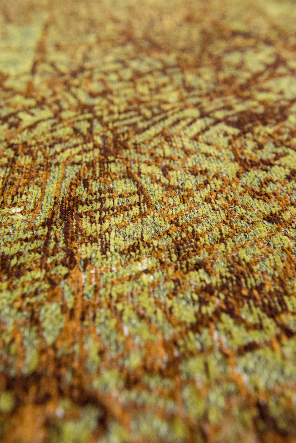 7' x 9' Green and Brown Abstract Non Skid Area Rug