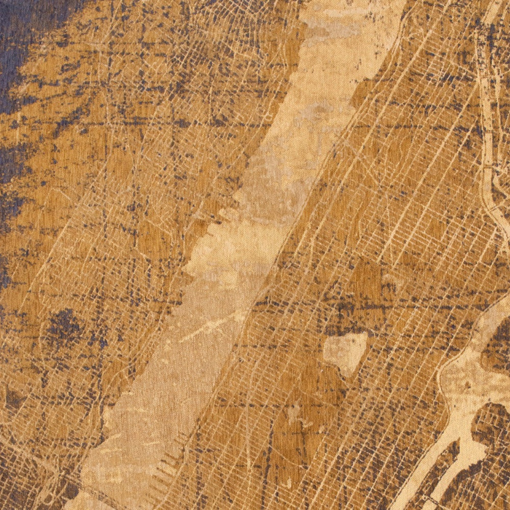 7' x 9' Yellow Abstract Non Skid Area Rug