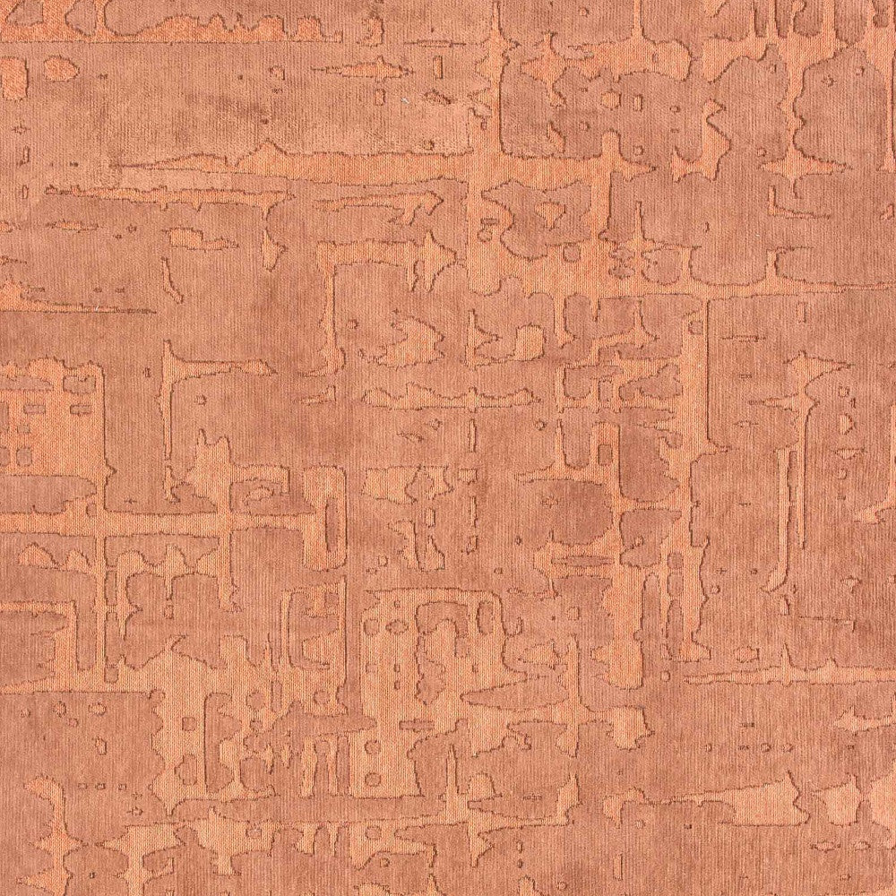 8' x 11' Orange Abstract Non Skid Area Rug