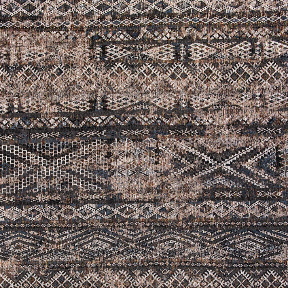 5' x 7' Gray and Beige Oriental Non Skid Area Rug
