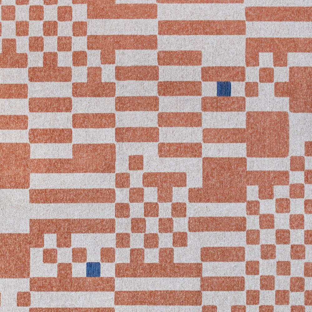 5' x 7' Blue and Red Geometric Non Skid Area Rug