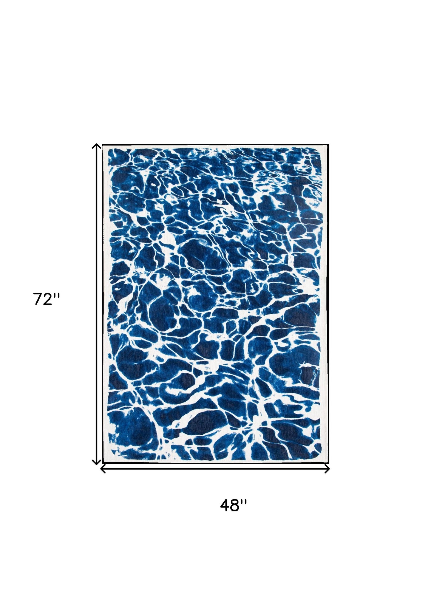 5' x 7' Blue and White Abstract Non Skid Area Rug