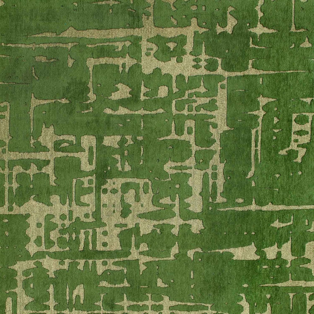 9' X 13' Green Abstract Non Skid Area Rug