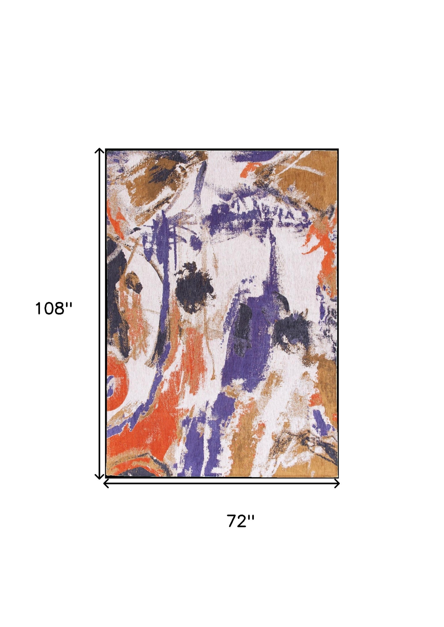 7' x 9' Purple and White Abstract Non Skid Area Rug