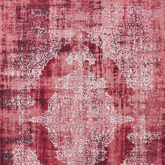 5' x 7' Red and White Oriental Non Skid Area Rug