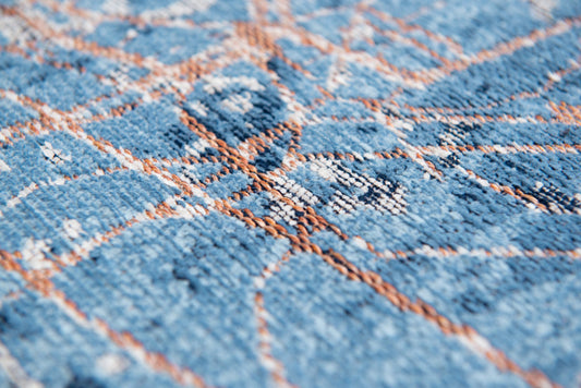 8' x 11' Blue and Black Abstract Non Skid Area Rug
