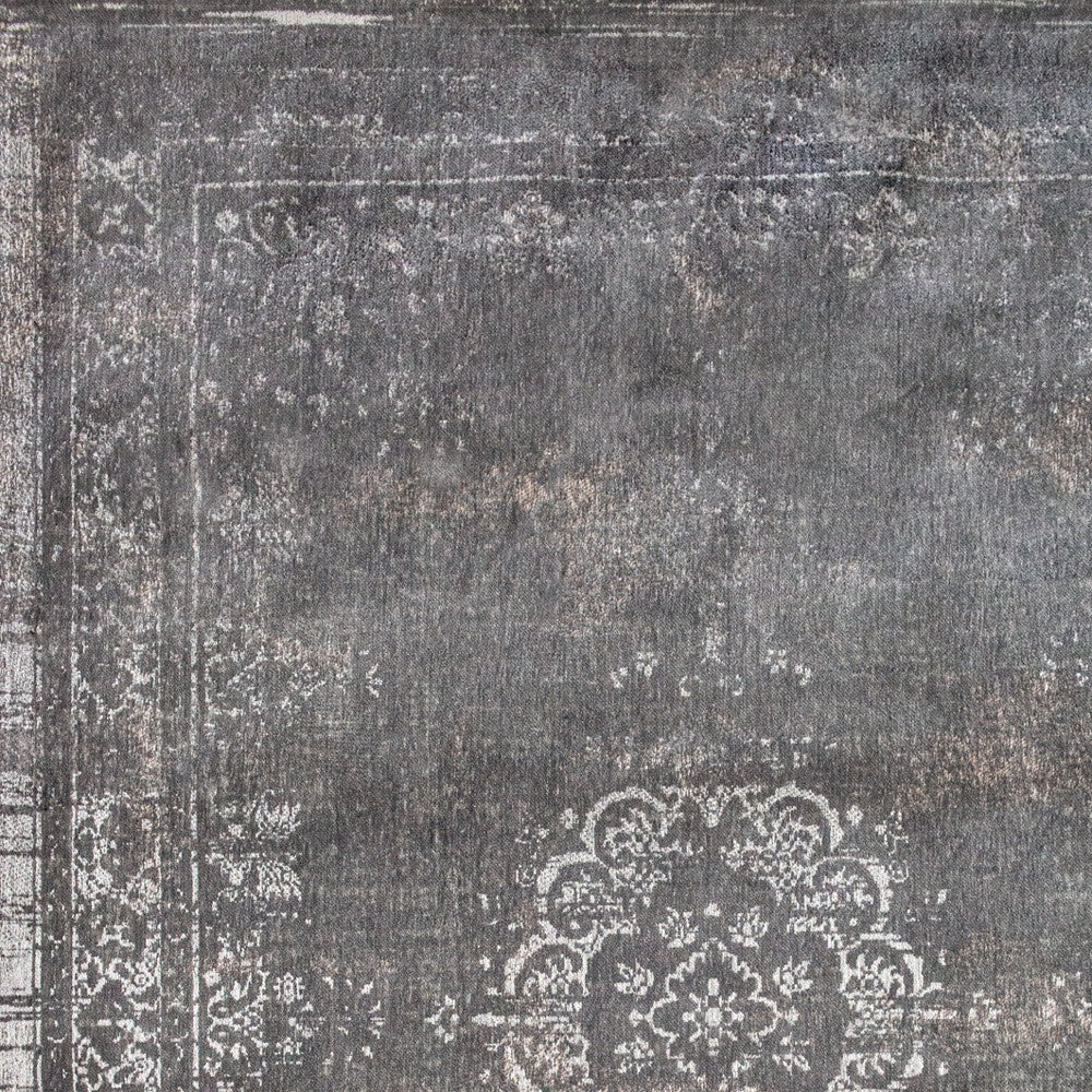 7' x 9' Gray Medallion Non Skid Area Rug