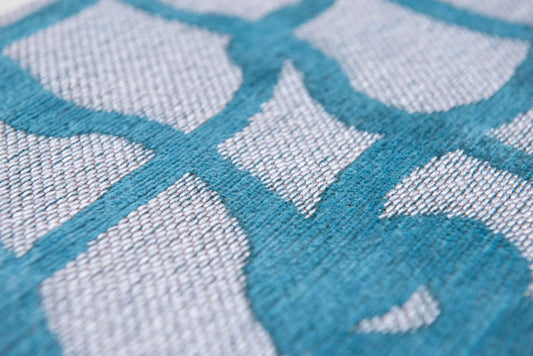 7' x 9' Blue and Gray Abstract Non Skid Area Rug