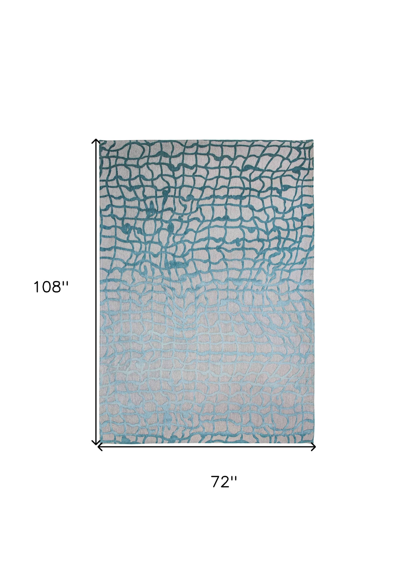 7' x 9' Blue and Gray Abstract Non Skid Area Rug