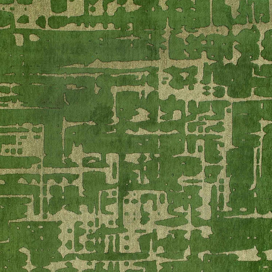 8' x 11' Green Abstract Non Skid Area Rug
