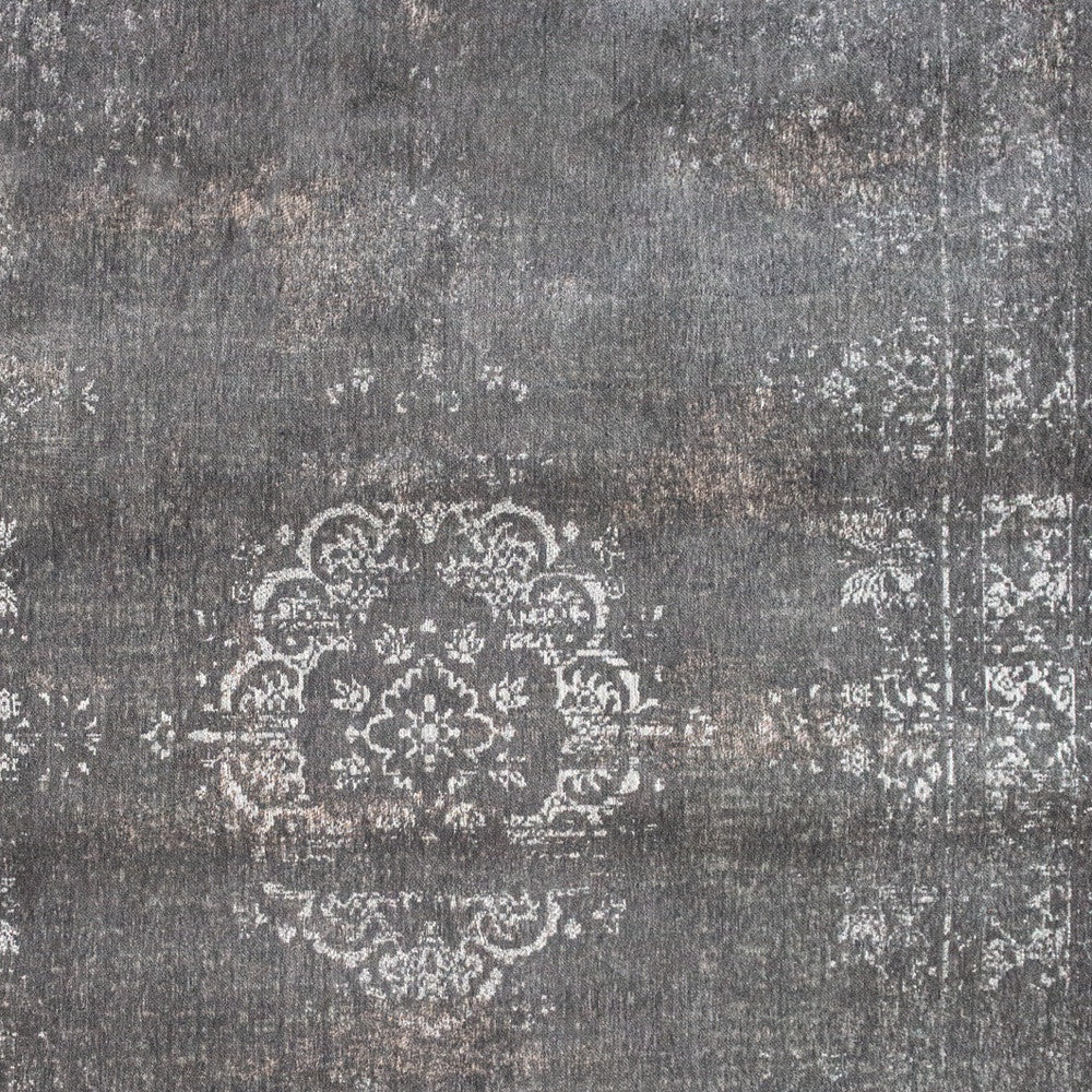 8' x 11' Gray Medallion Non Skid Area Rug