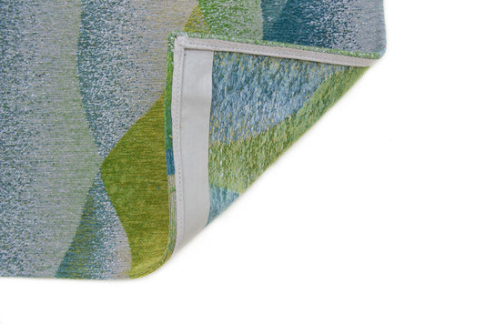 7' x 9' Green and Yellow Abstract Non Skid Area Rug