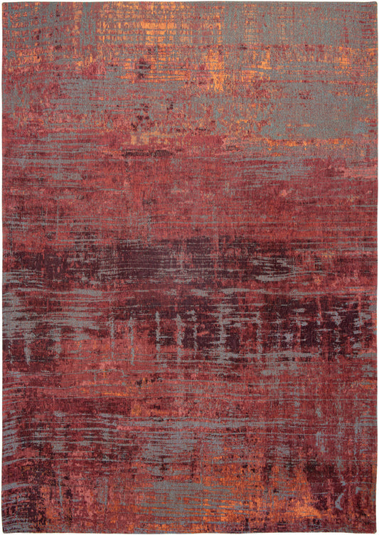 7' x 9' Red and Gray Abstract Non Skid Area Rug