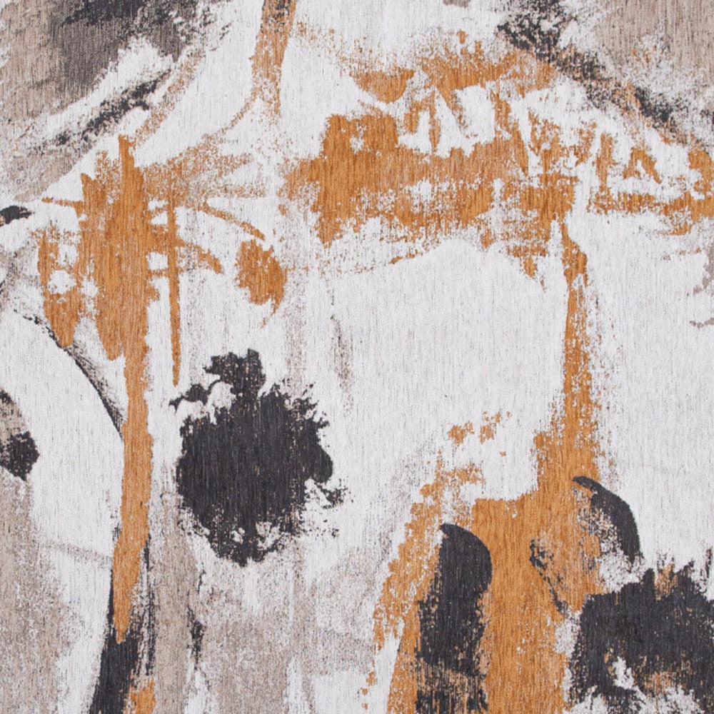 5' x 7' Gray and White Abstract Non Skid Area Rug