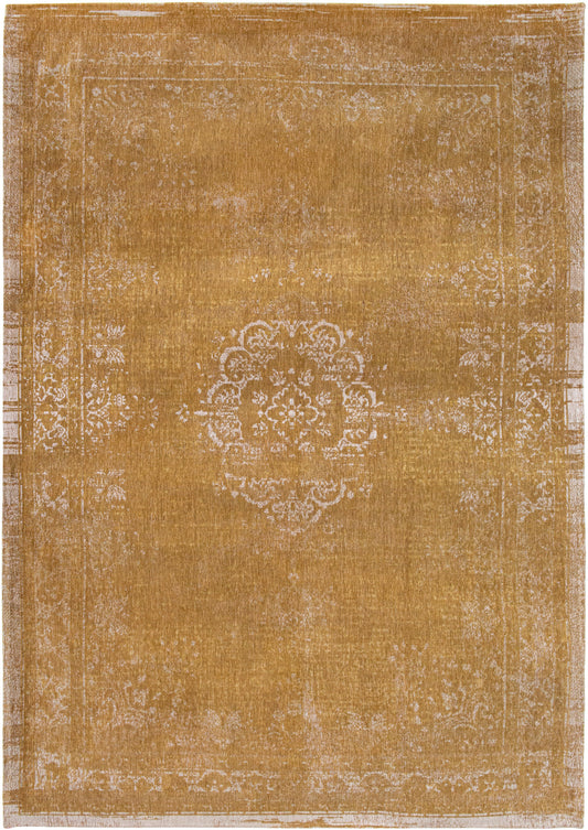 7' x 9' Orange and White Medallion Non Skid Area Rug