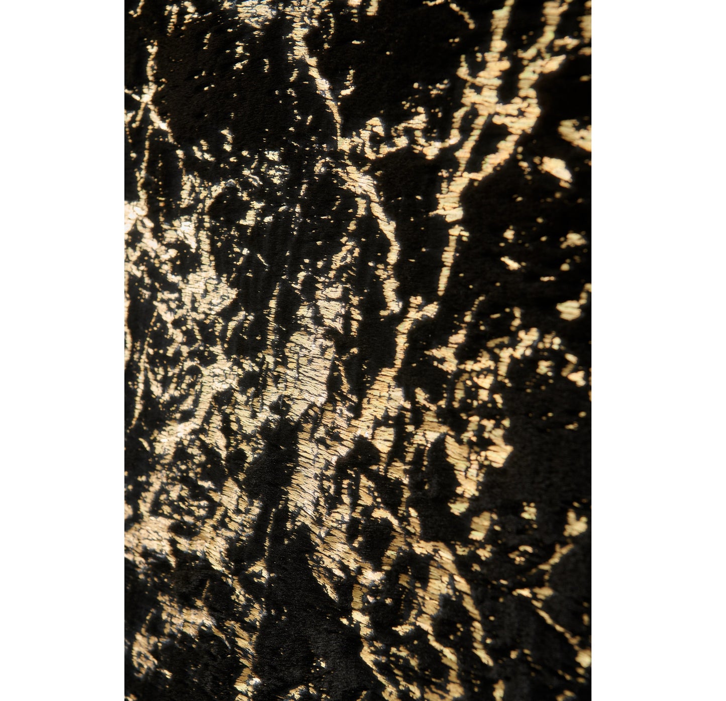 8' x 11' Black and Gold Faux Fur Abstract Shag Non Skid Area Rug