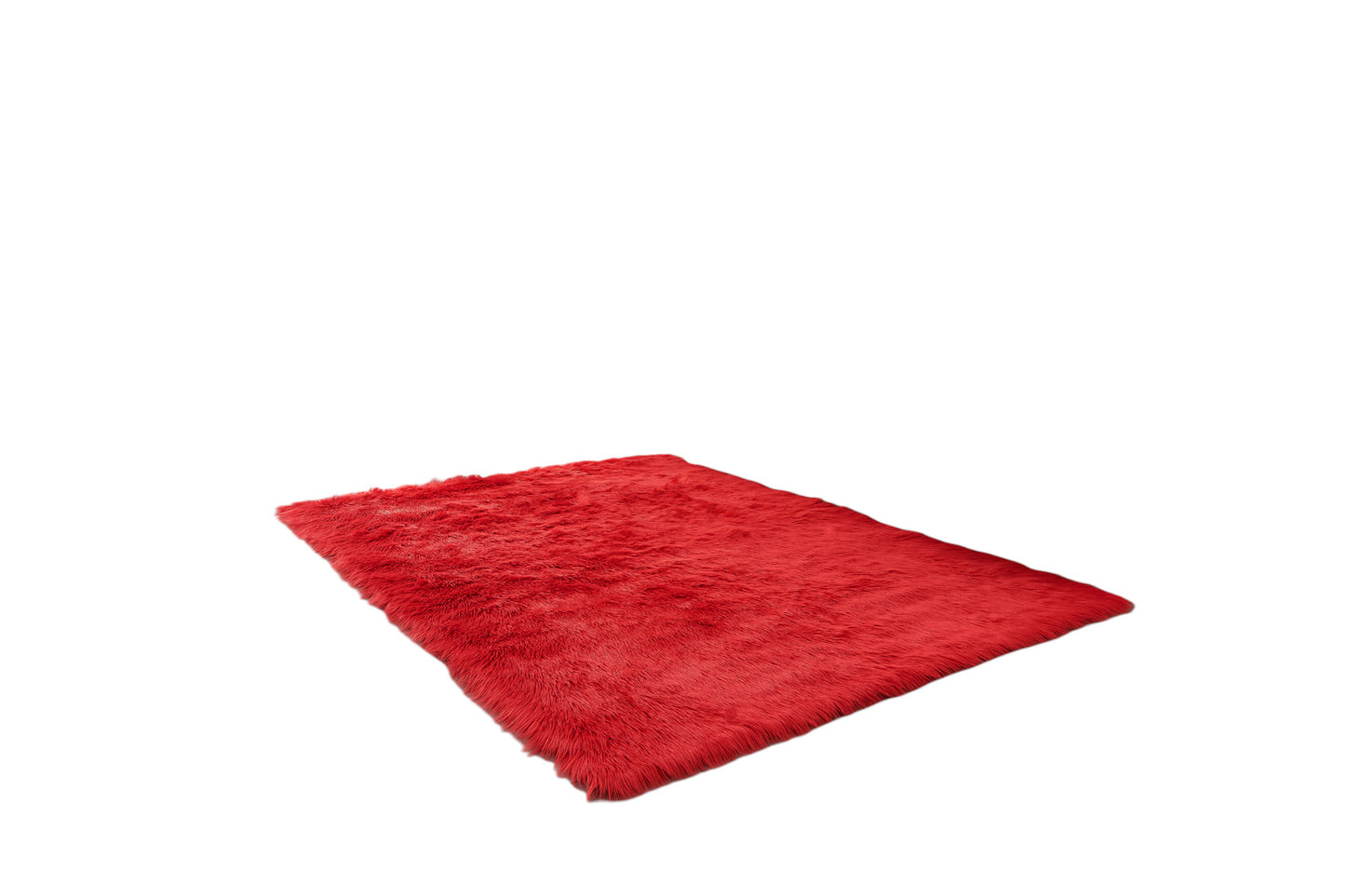 4' x 6' Red Shag Sheepskin Washable Area Rug