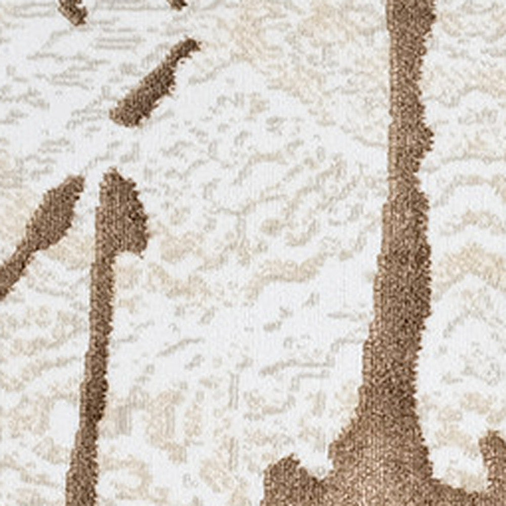 4' x 6' Ivory and Brown Abstract Area Rug