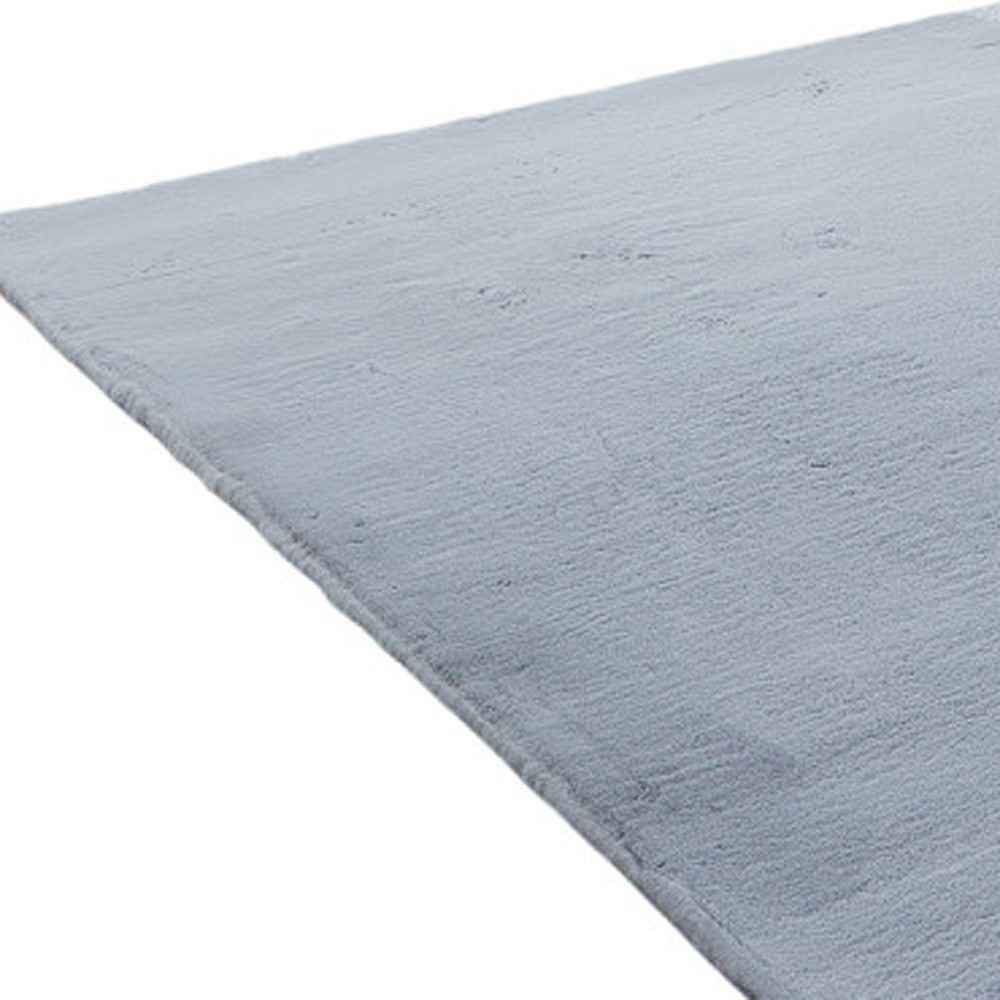 5' x 8' Gray Faux Fur Shag Non Skid Area Rug