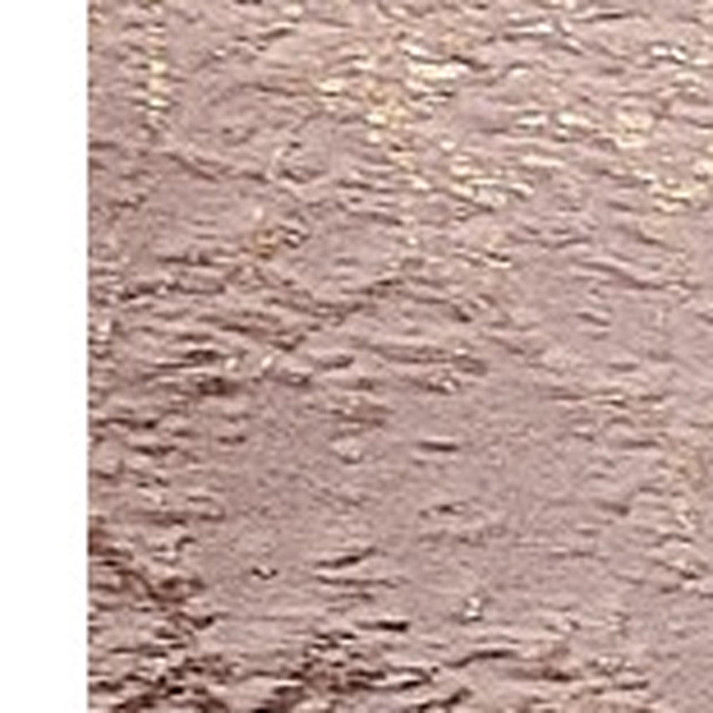 5' x 7' Pink and Gold Faux Fur Abstract Shag Non Skid Area Rug