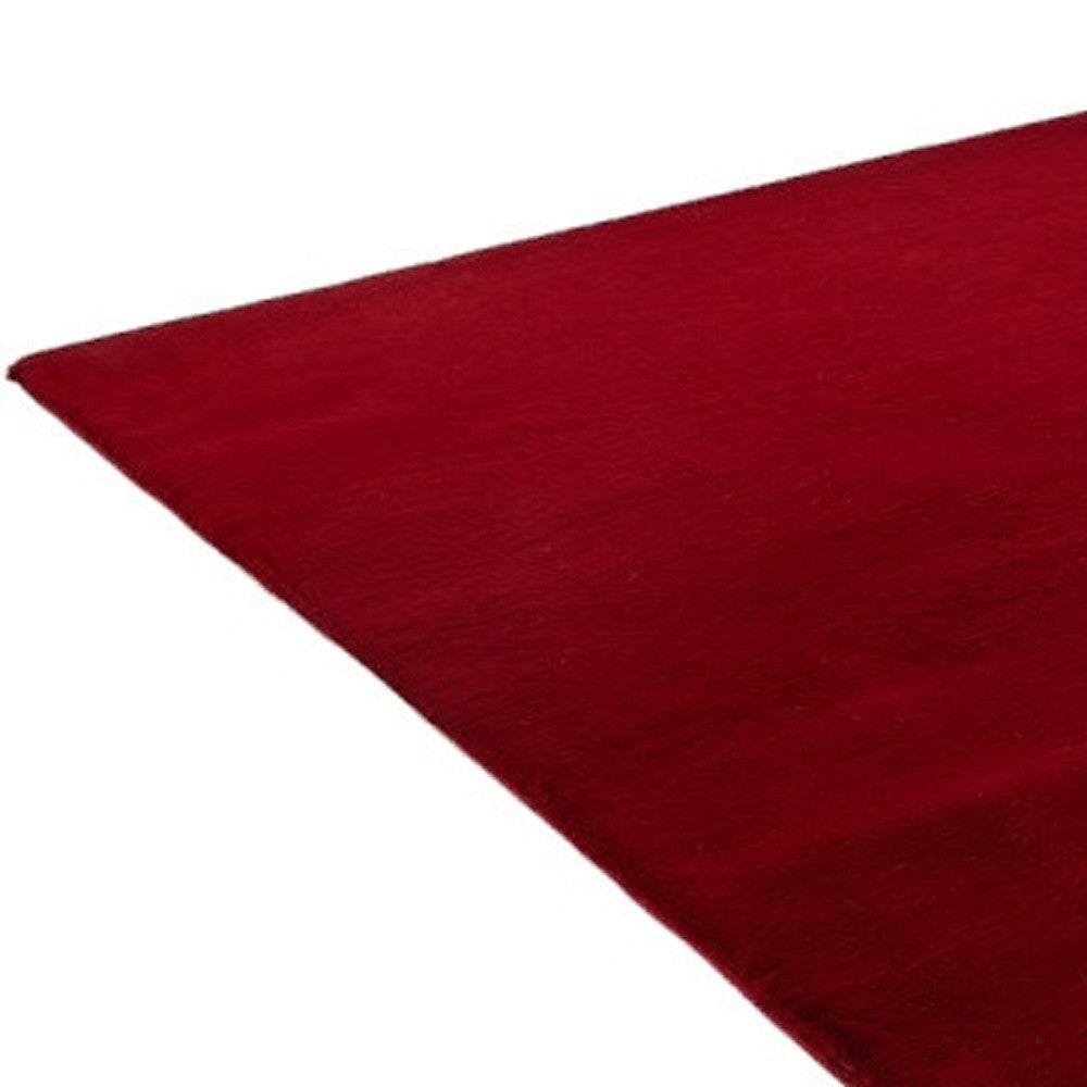 7' x 10' Burgundy Faux Fur Shag Non Skid Area Rug