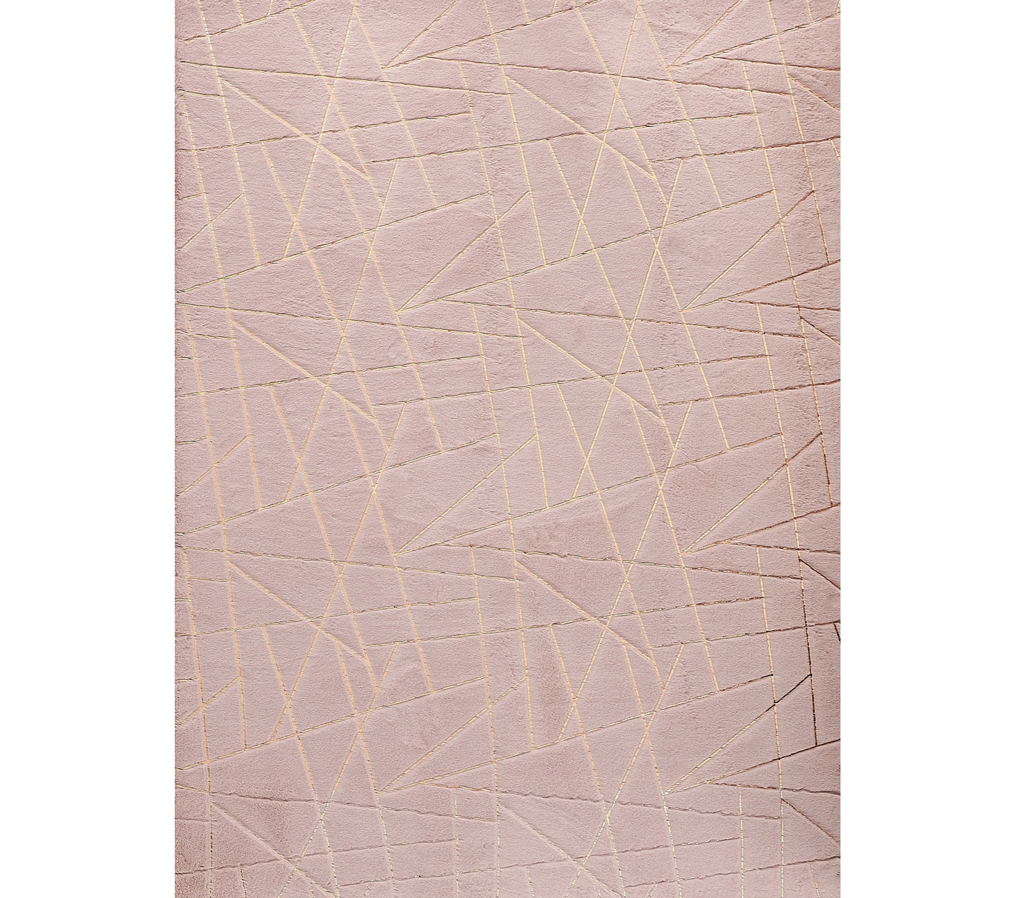 2' x 3' Pink and Gold Faux Fur Abstract Shag Non Skid Area Rug