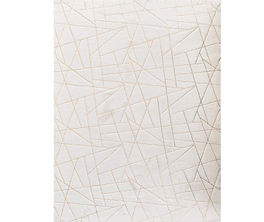 3' X 5' White and Gold Faux Fur Abstract Shag Non Skid Area Rug