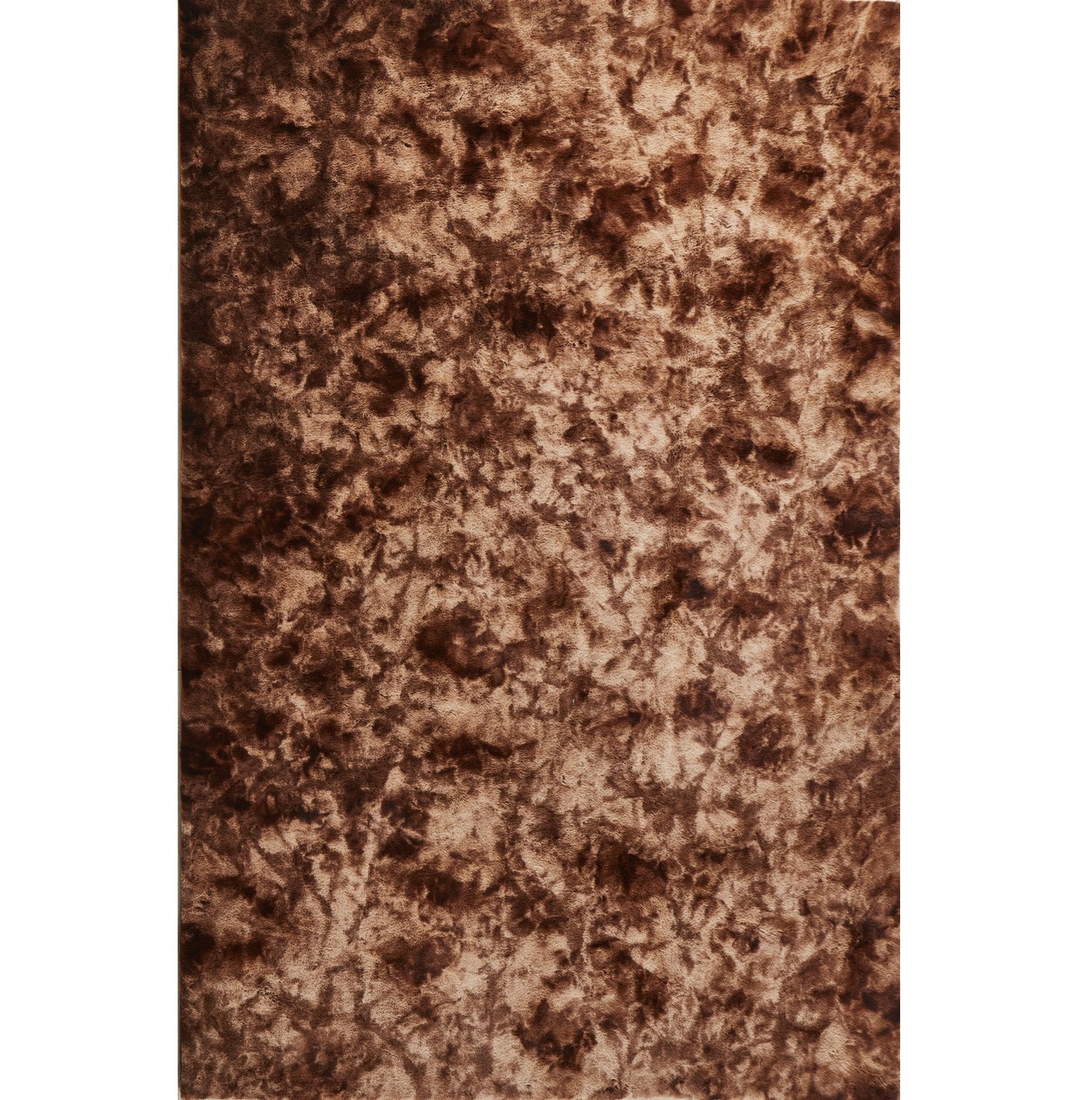 5' x 8' Brown and Bronze Faux Fur Shag Non Skid Area Rug