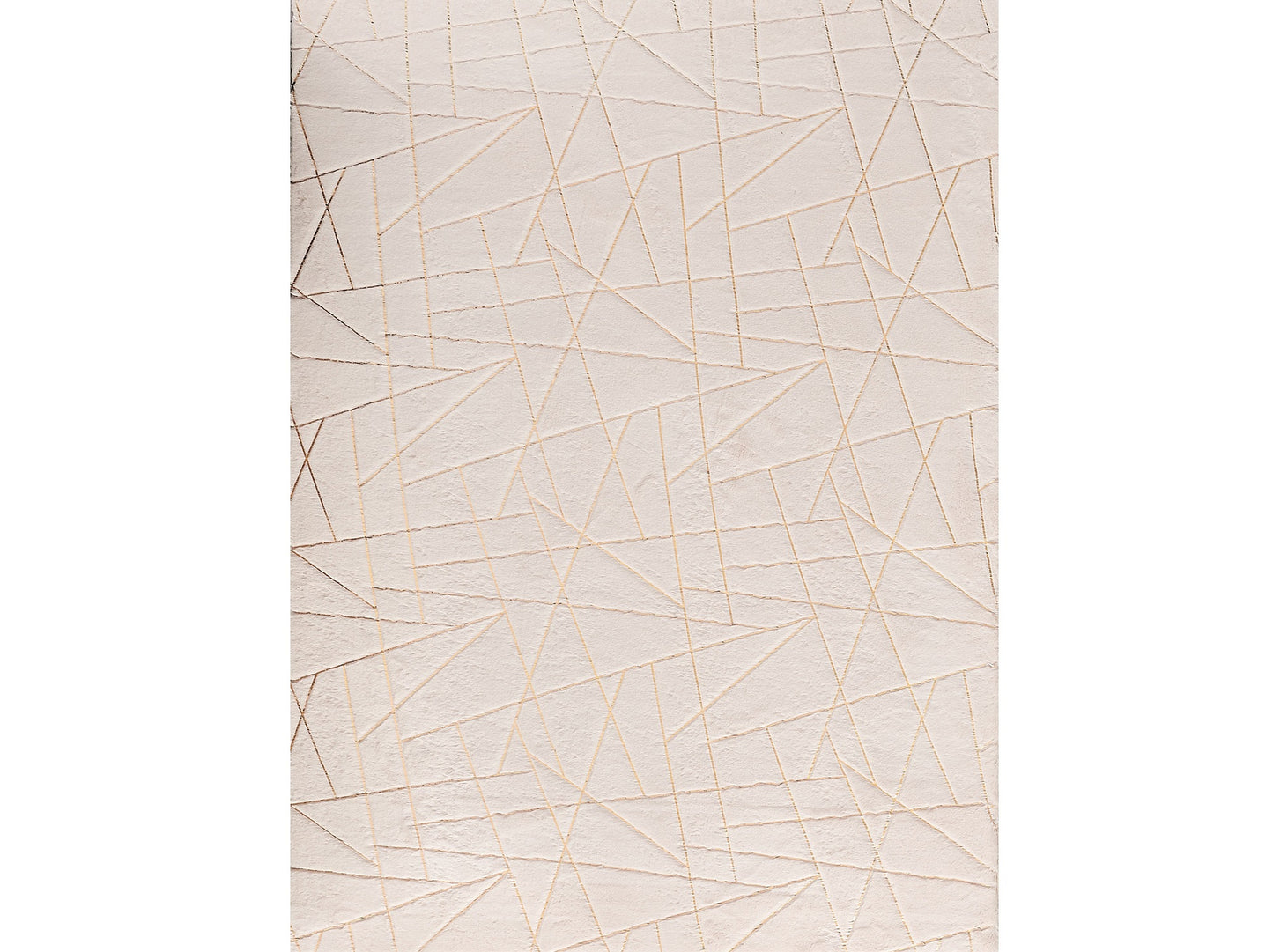 4' x 6' Beige and Gold Faux Fur Abstract Shag Non Skid Area Rug