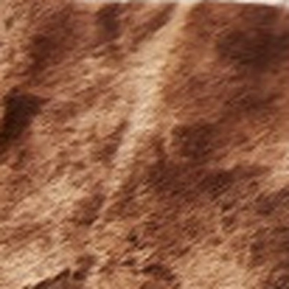 7' x 10' Brown and Bronze Faux Fur Shag Non Skid Area Rug