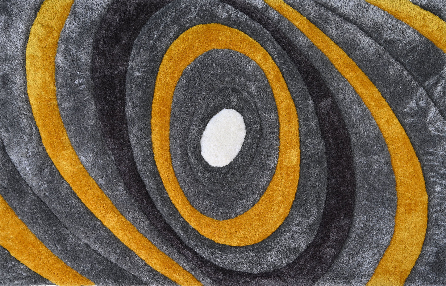 8' x 11' Gray and Yellow Shag Hand Tufted Area Rug