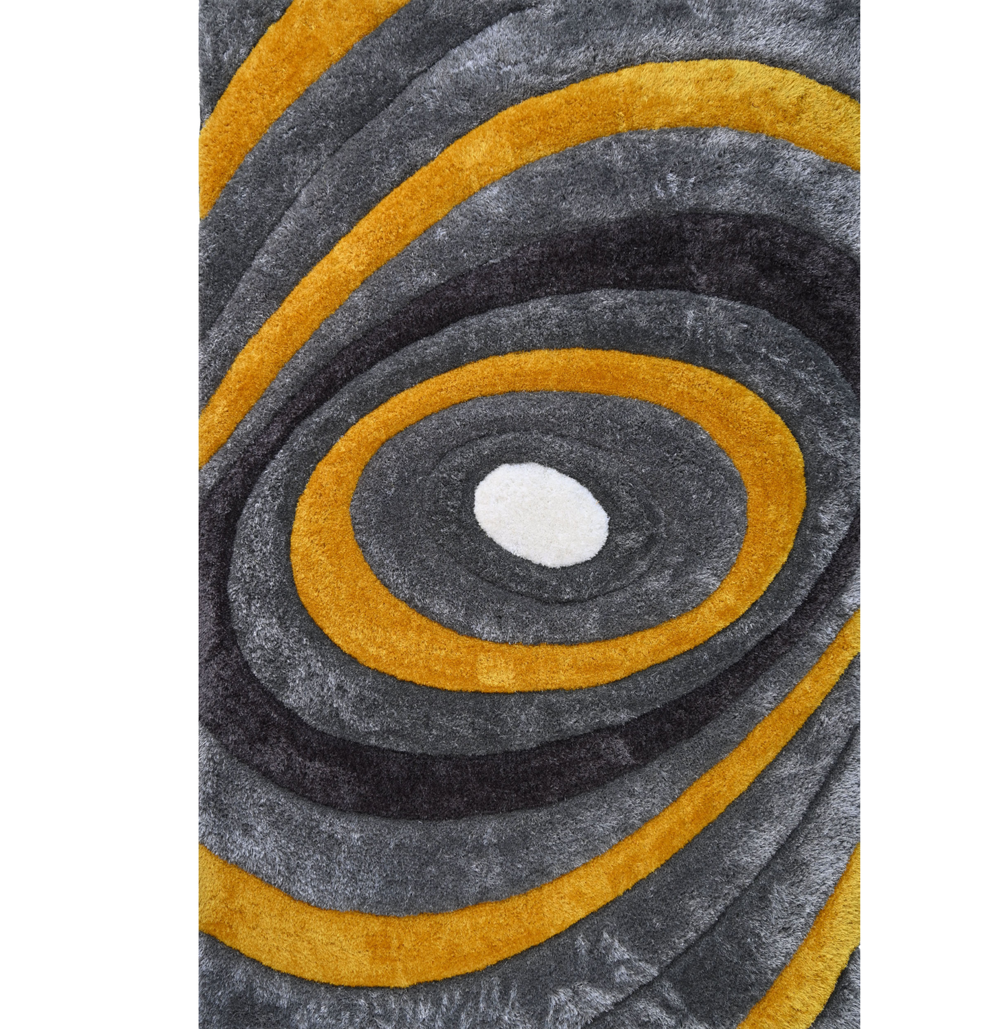 8' x 11' Gray and Yellow Shag Hand Tufted Area Rug