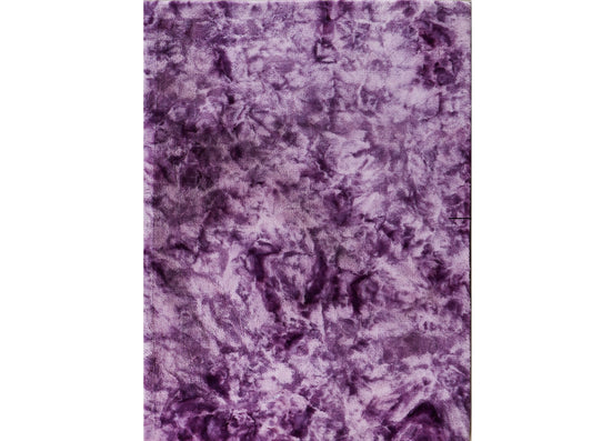 5' x 8' Purple and Ivory Faux Fur Shag Non Skid Area Rug