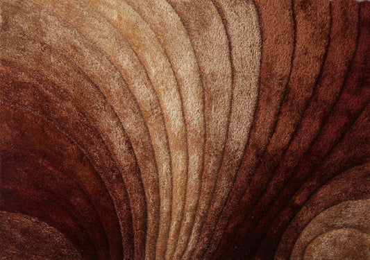 2' x 3' Brown Shag Hand Tufted Area Rug