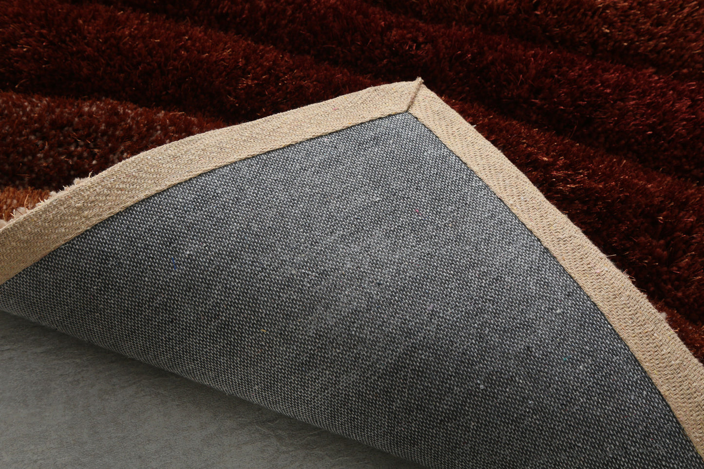 2' x 3' Brown Shag Hand Tufted Area Rug
