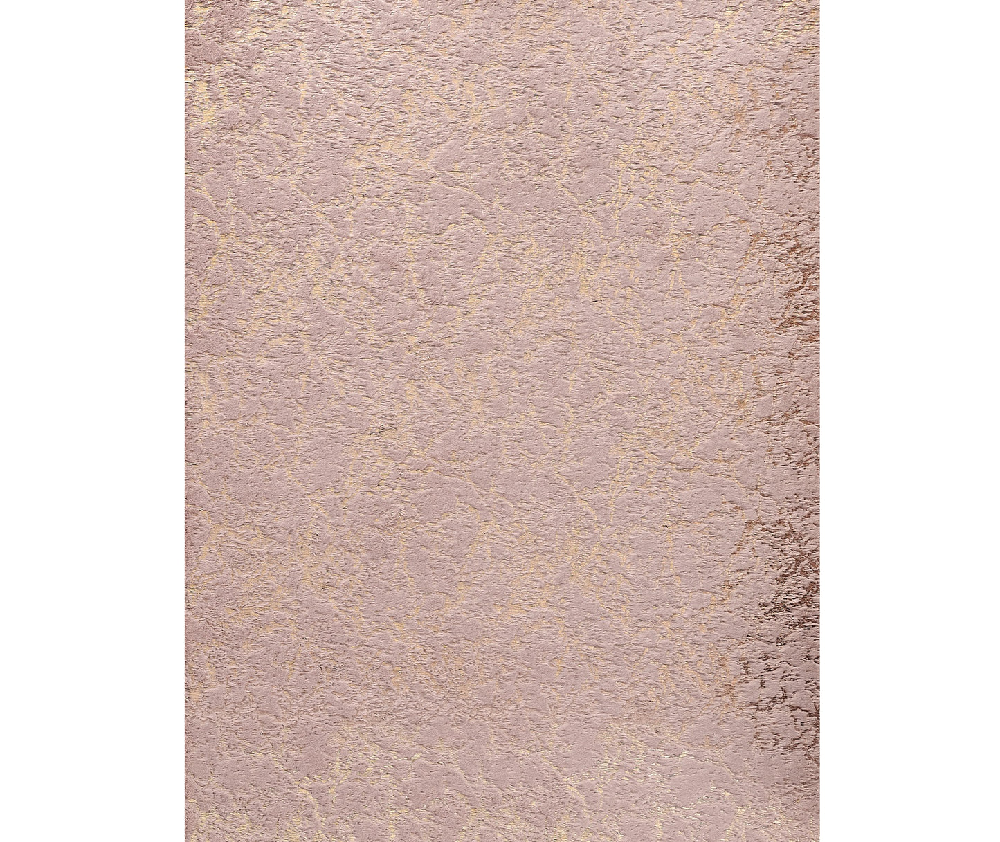 6' x 9' Pink and Gold Faux Fur Abstract Shag Non Skid Area Rug