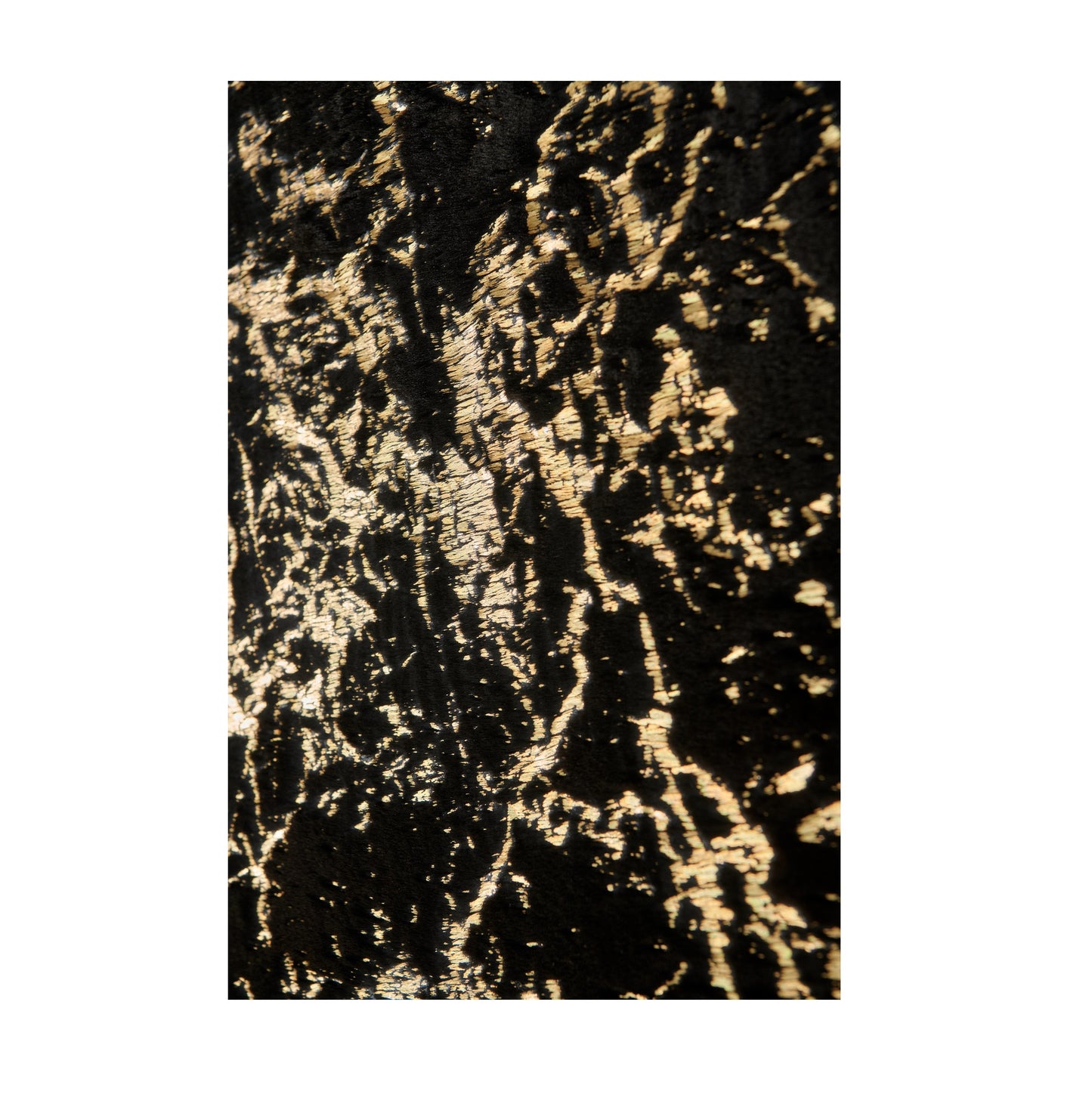 5' x 7' Black and Gold Faux Fur Abstract Shag Non Skid Area Rug