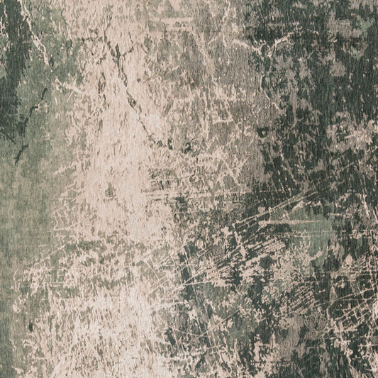 8' Beige and Green Round Abstract Non Skid Area Rug