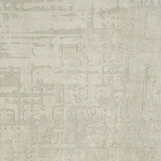 8' Gray and Beige Round Abstract Non Skid Area Rug
