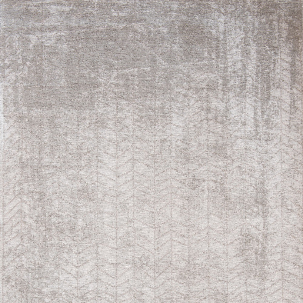 8' Gray and White Round Chevron Non Skid Area Rug