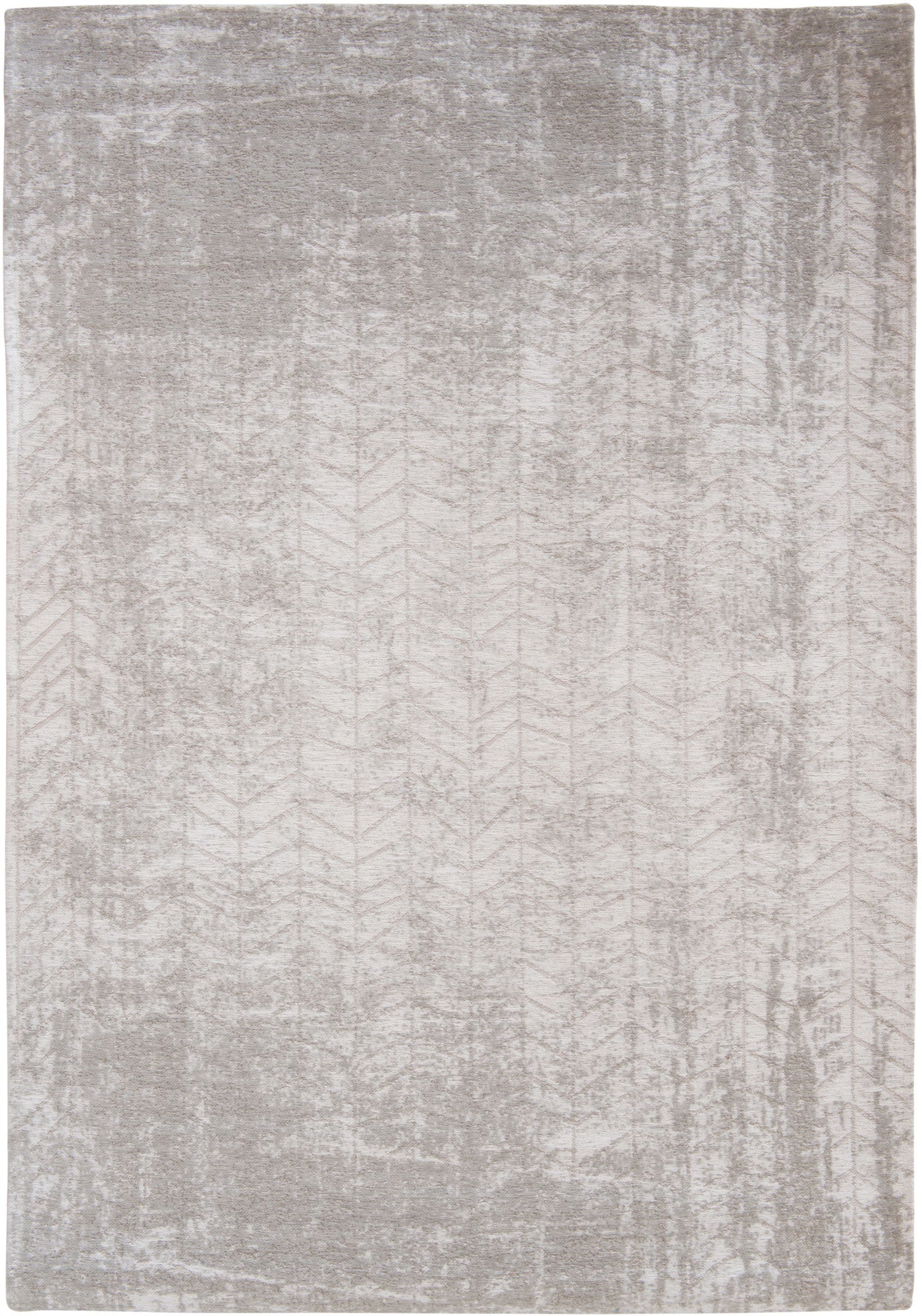 8' Gray and White Round Chevron Non Skid Area Rug