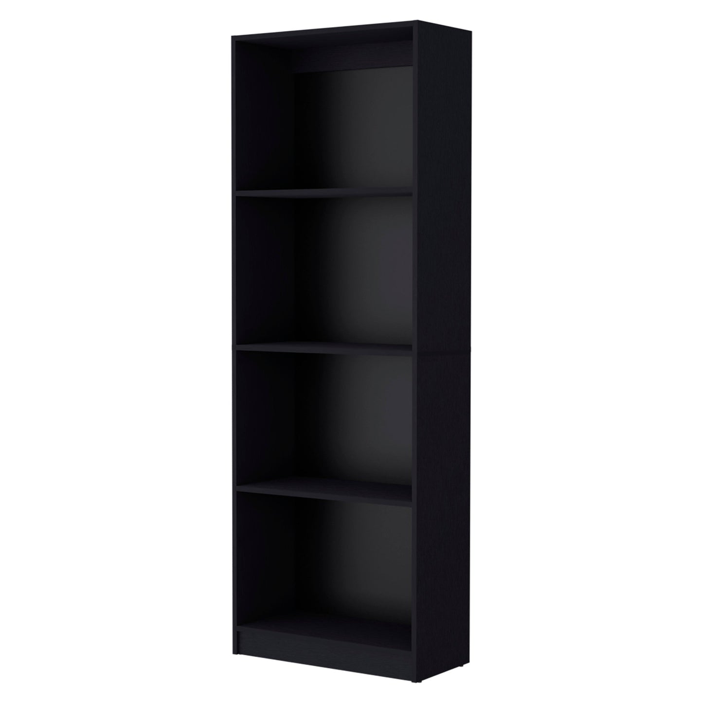 71" Black Four Tier Bookcase