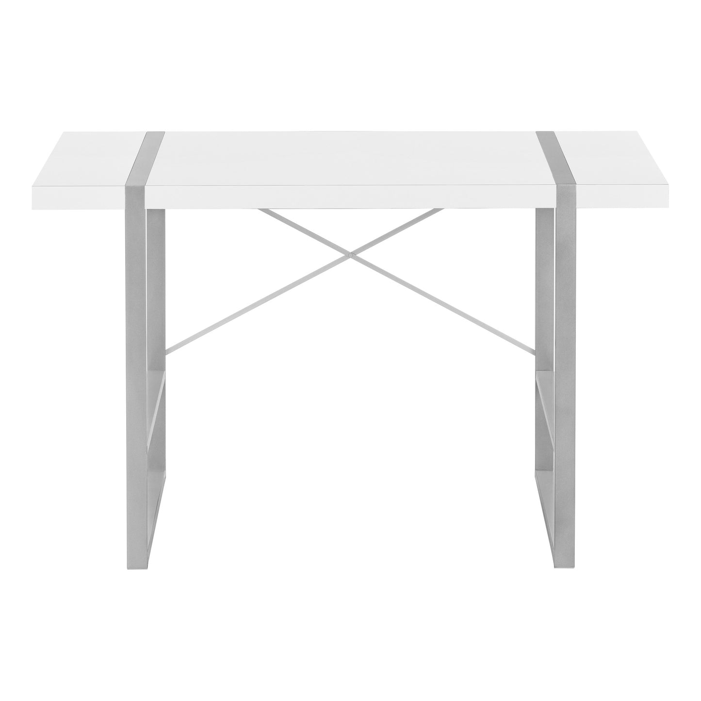 49" White and Gray Computer Desk